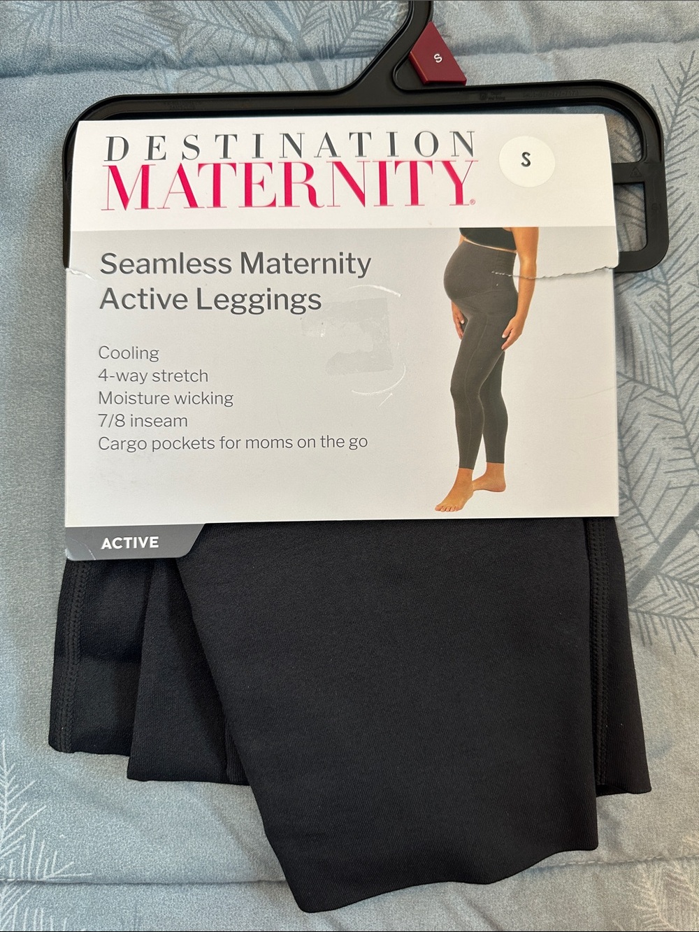 NWTS Destination Maternity Black Seamless Maternity Active Leggings Sz S